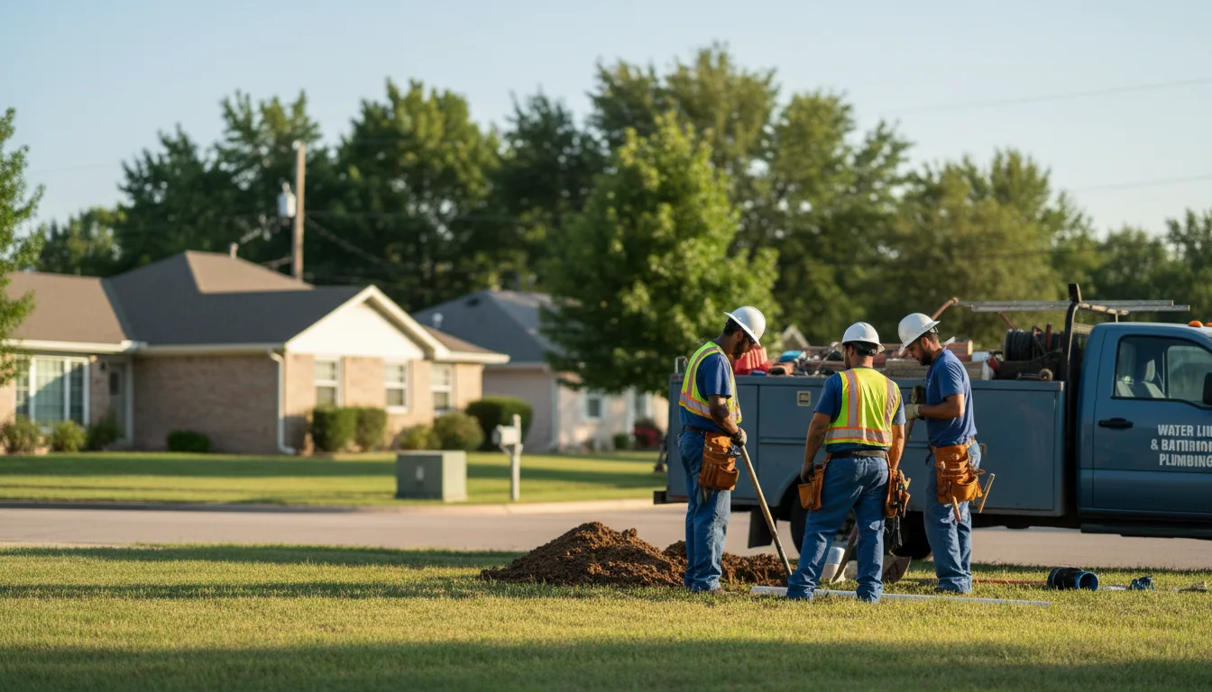 Residential water line and bathroom plumbing service in Rayland, OH